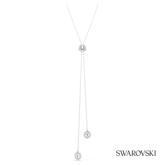 Una Angelic Y pendant, Round cut, White, Rhodium plated – item 5733067