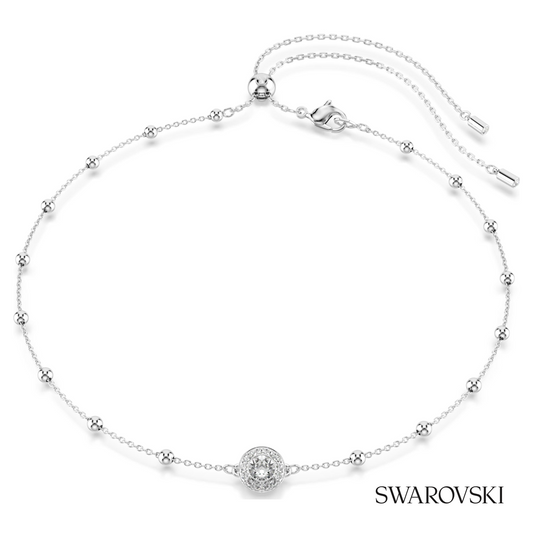 Una Angelic pendant, Round cut, Double sided motifs, White, Rhodium plated – item 5733116