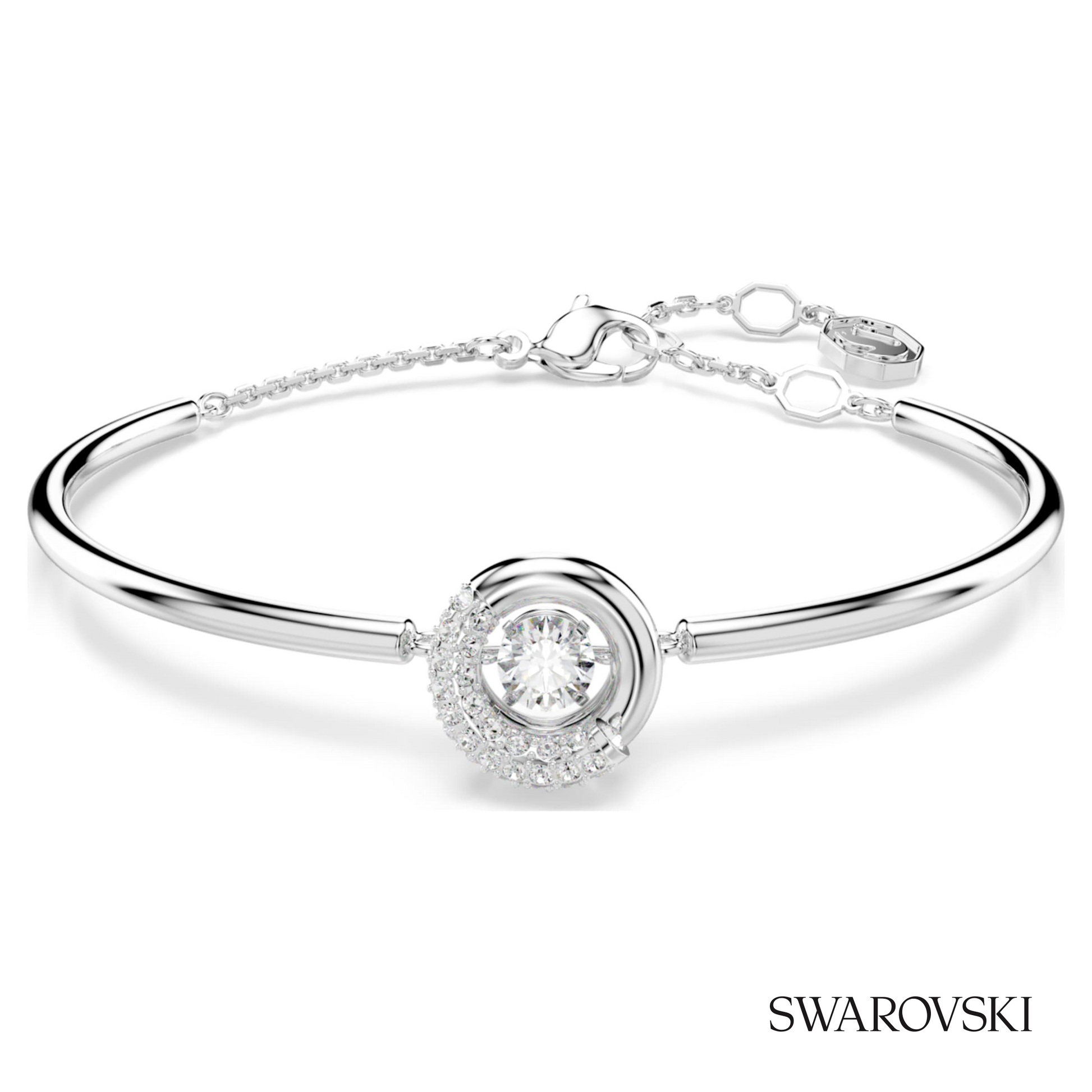 Swarovski Dextera bangle, Round cut, White, Rhodium plated – item 5733399 image 5