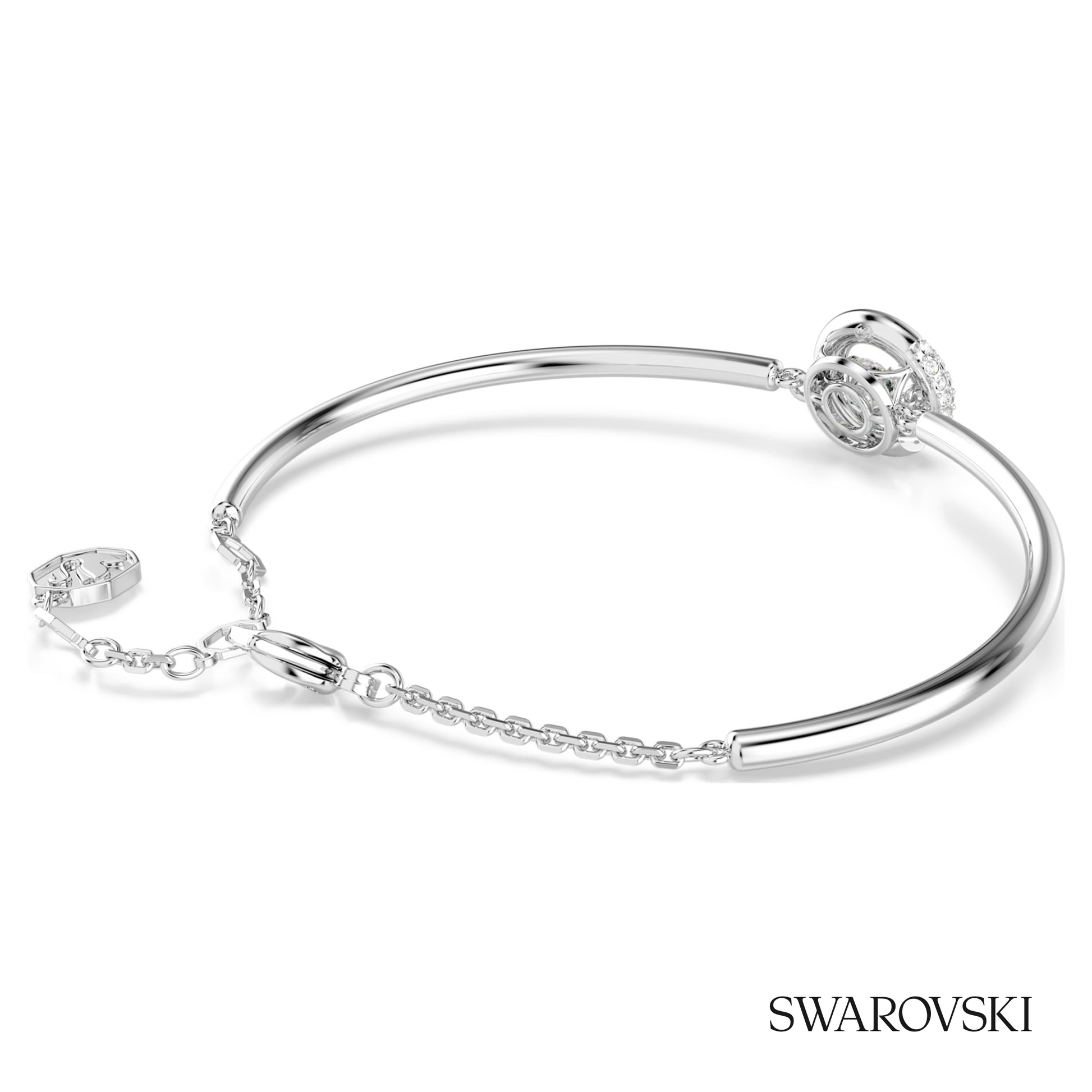 Swarovski Dextera bangle, Round cut, White, Rhodium plated – item 5733399 image 4