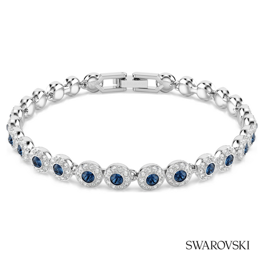 Una Angelic bracelet, Round cut, Blue, Rhodium plated – item 5733401