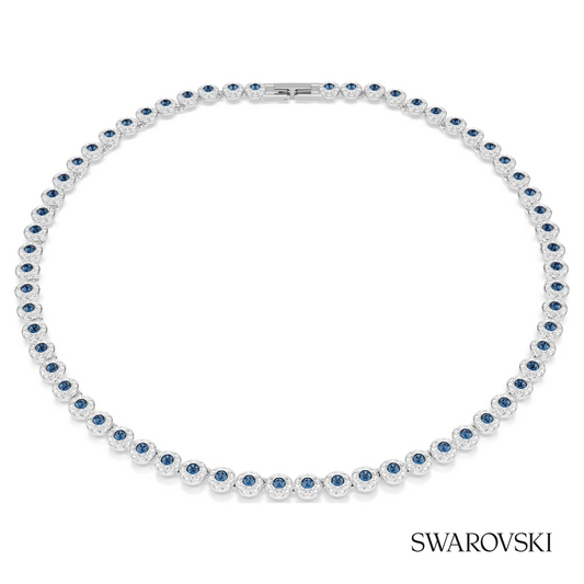 Una Angelic necklace, Round cut, Blue, Rhodium plated – item 5733402