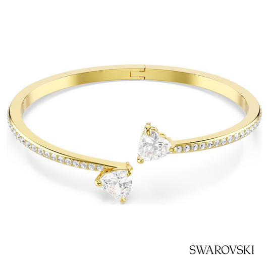Mesmera bangle, Heart, White, 18K gold finish – item 5733474