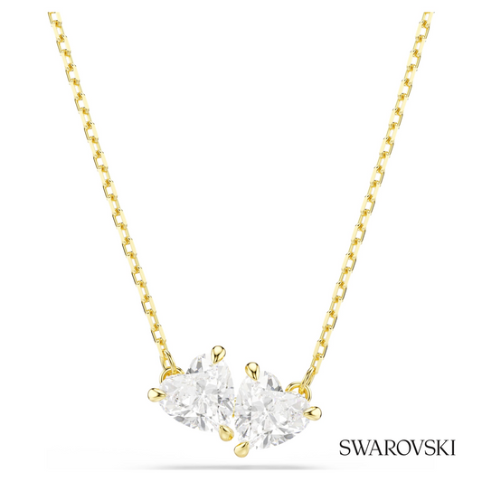 Mesmera necklace, Heart, White, 18K gold finish – item 5733475