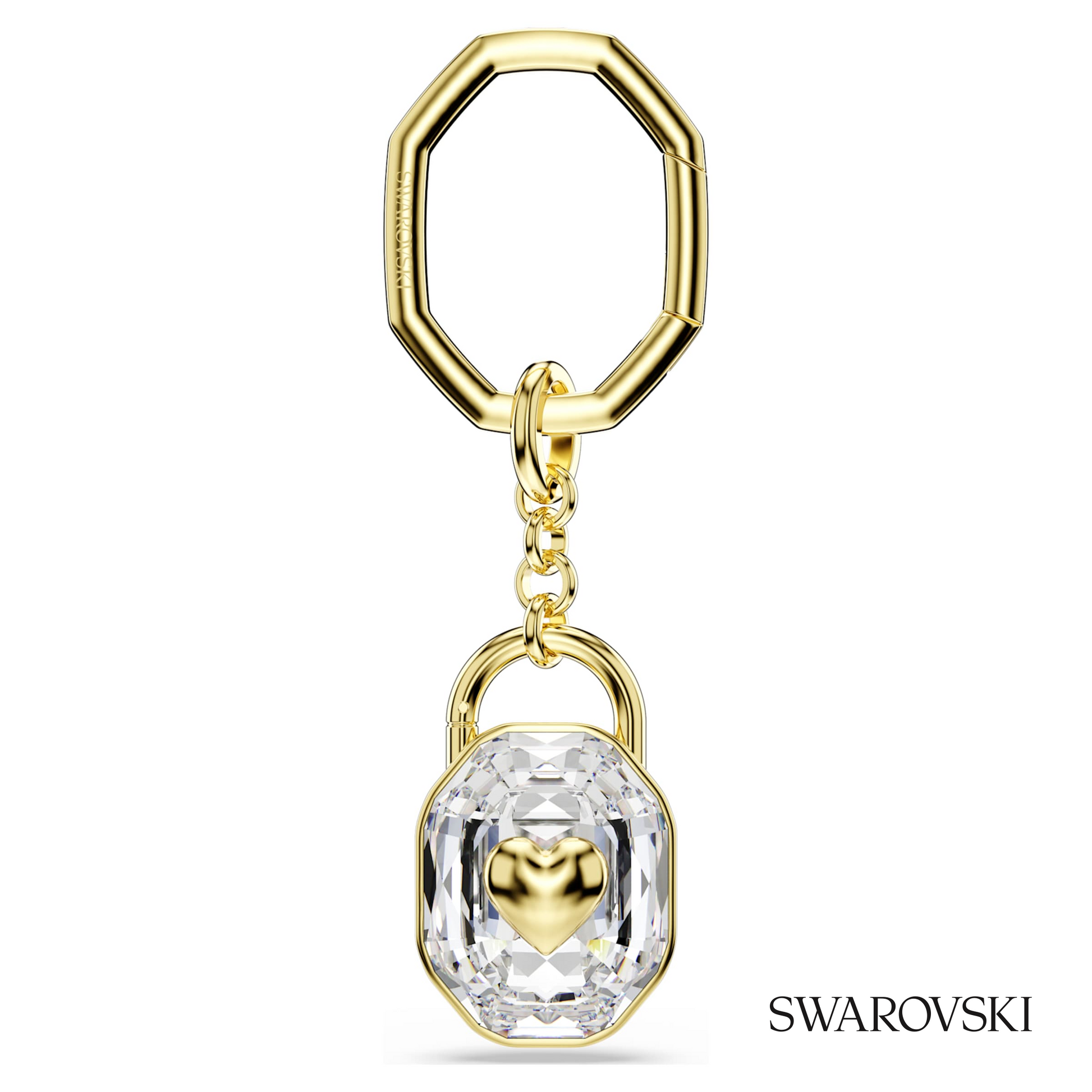 Swarovski Key ring, Oval cut, White, Gold-tone plated – item 5733765