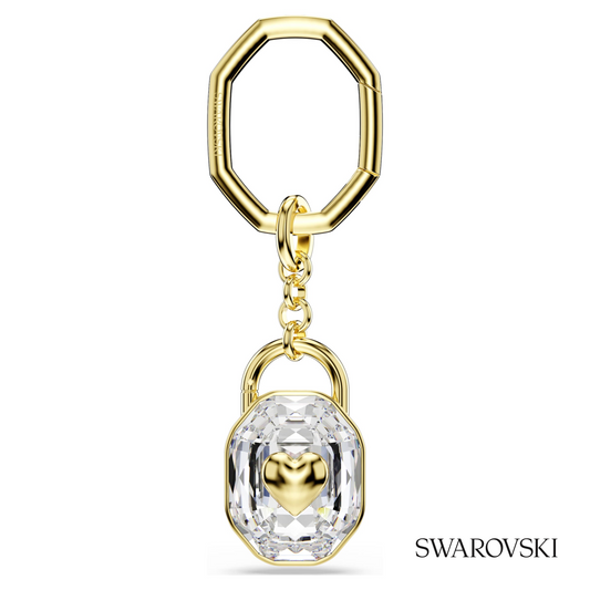 Swarovski Key ring, Oval cut, White, Gold-tone plated – item 5733765