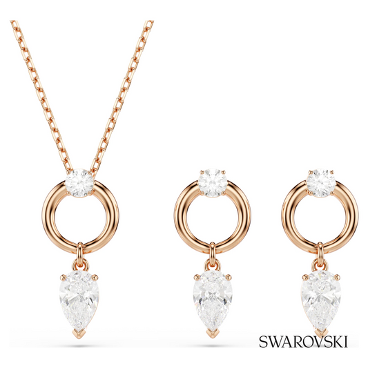 Mesmera set, Pear cut, Round cut, White, 18K rose gold finish – item 5733808