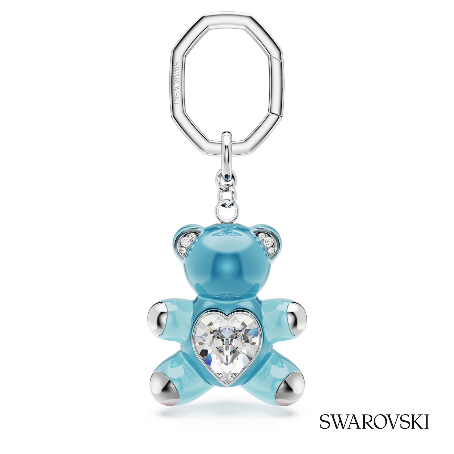 Swarovski Teddy key ring, Bear, Blue, Rhodium plated – item 5733826