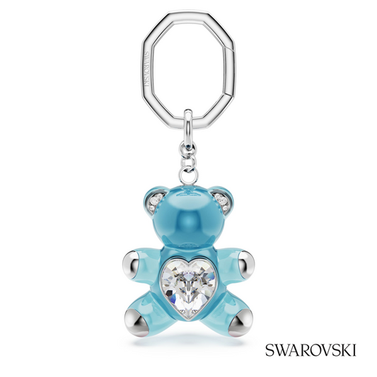 Swarovski Teddy key ring, Bear, Blue, Rhodium plated – item 5733826