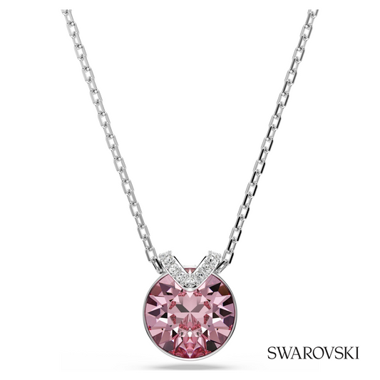 Swarovski Bella V pendant, Round cut, Pink, Rhodium plated – item 5734230