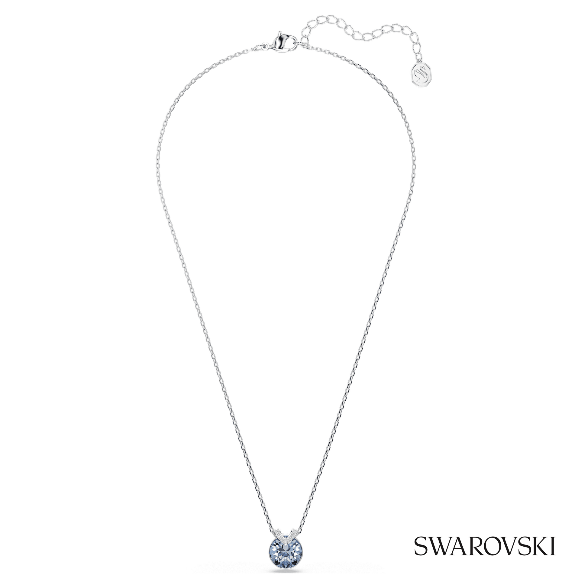 Swarovski Bella V pendant, Round cut, Blue, Rhodium plated – item 5734232 image 2