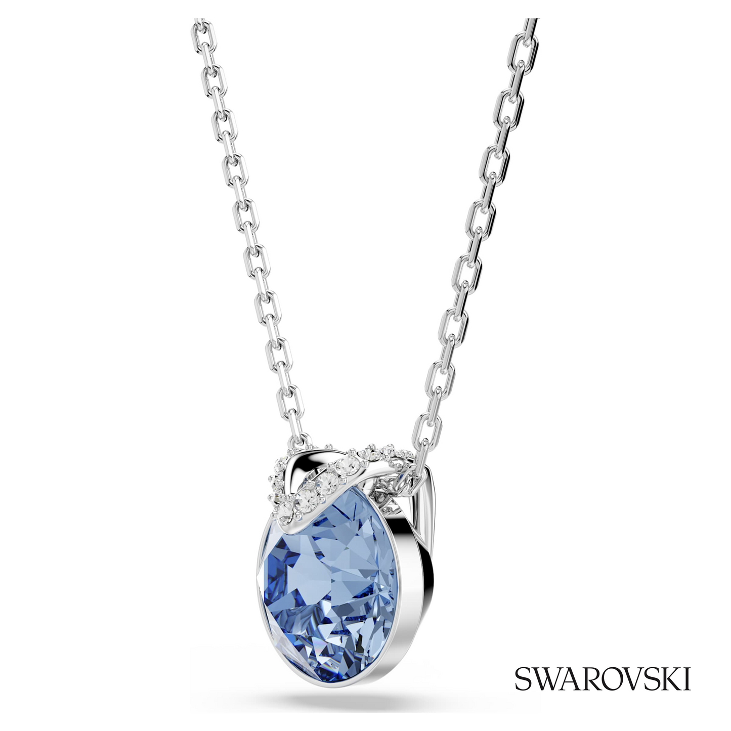 Swarovski Bella V pendant, Round cut, Blue, Rhodium plated – item 5734232 image 3