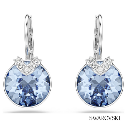 Swarovski Bella V drop earrings, Round cut, Blue, Rhodium – item 5734234 image 2