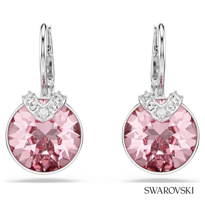 Swarovski Bella V drop earrings, Round cut, Pink, Rhodium – item 5734235 image 2