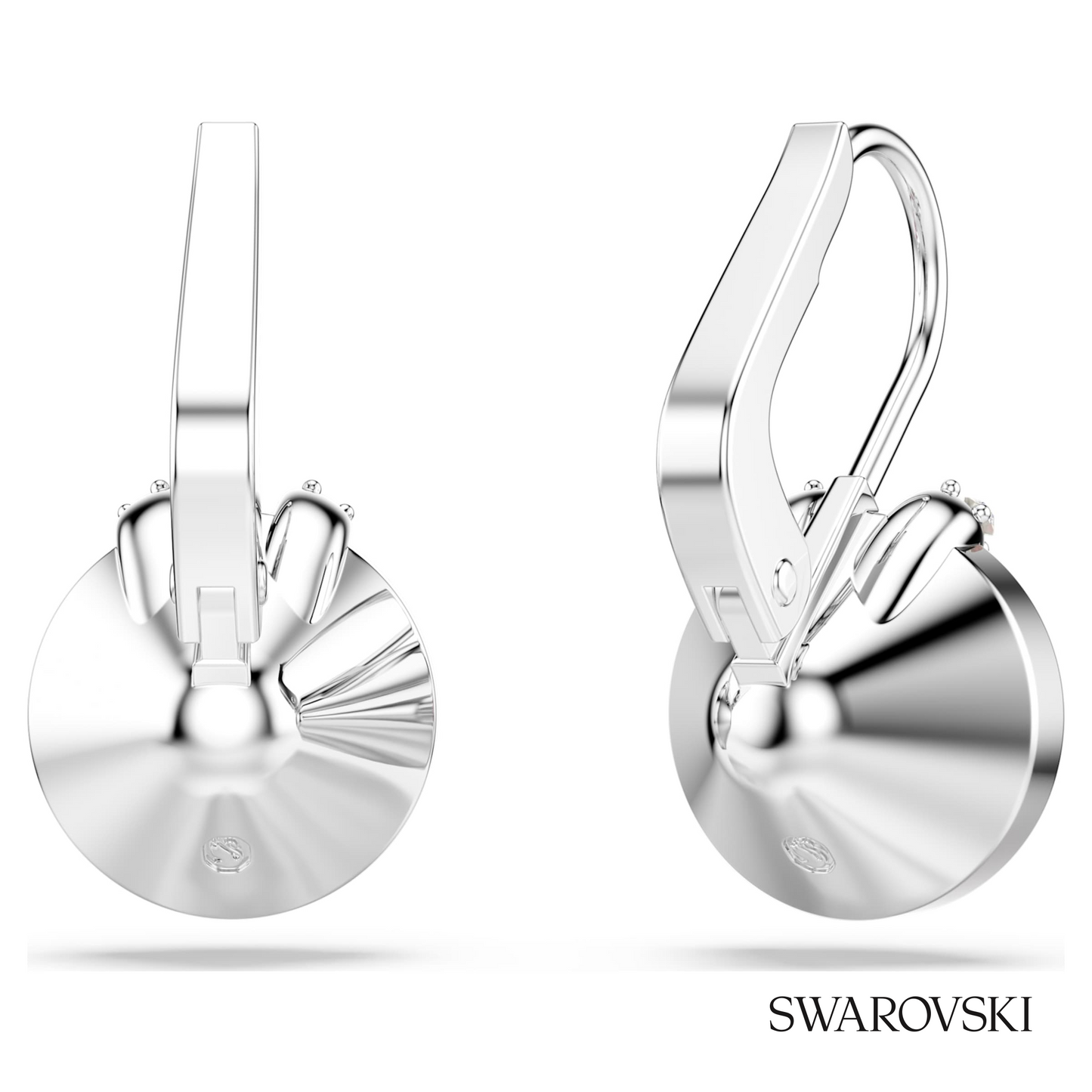 Swarovski Bella V drop earrings, Round cut, Pink, Rhodium – item 5734235 image 4