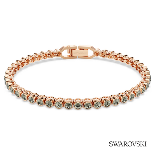 Imber Emily Tennis bracelet, Round cut, Black, 18K rose gold finish – item 5734240