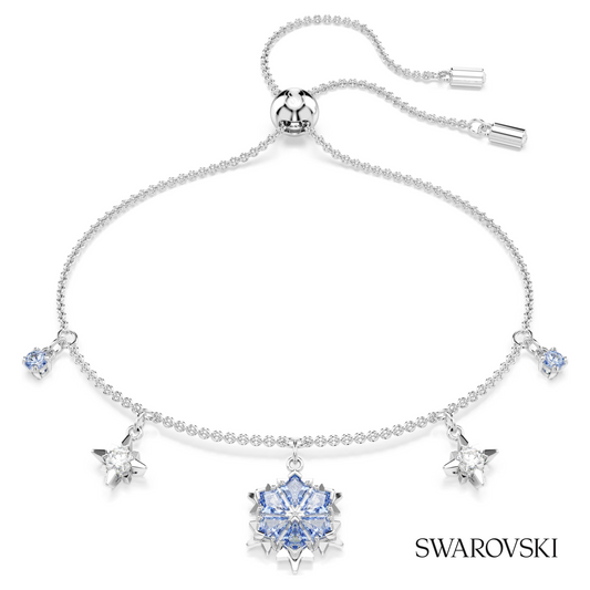 Magic bracelet, Snowflake, Blue, Rhodium plated – item 5734244