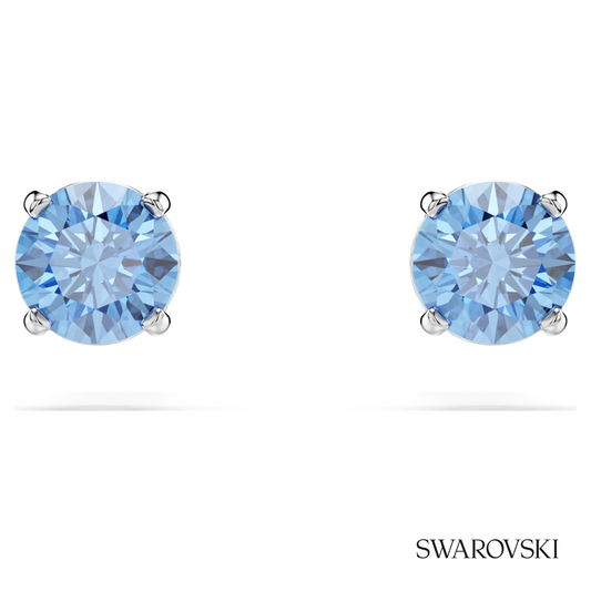 Swarovski Stilla Attract stud earrings, Round cut, Blue – item 5734250