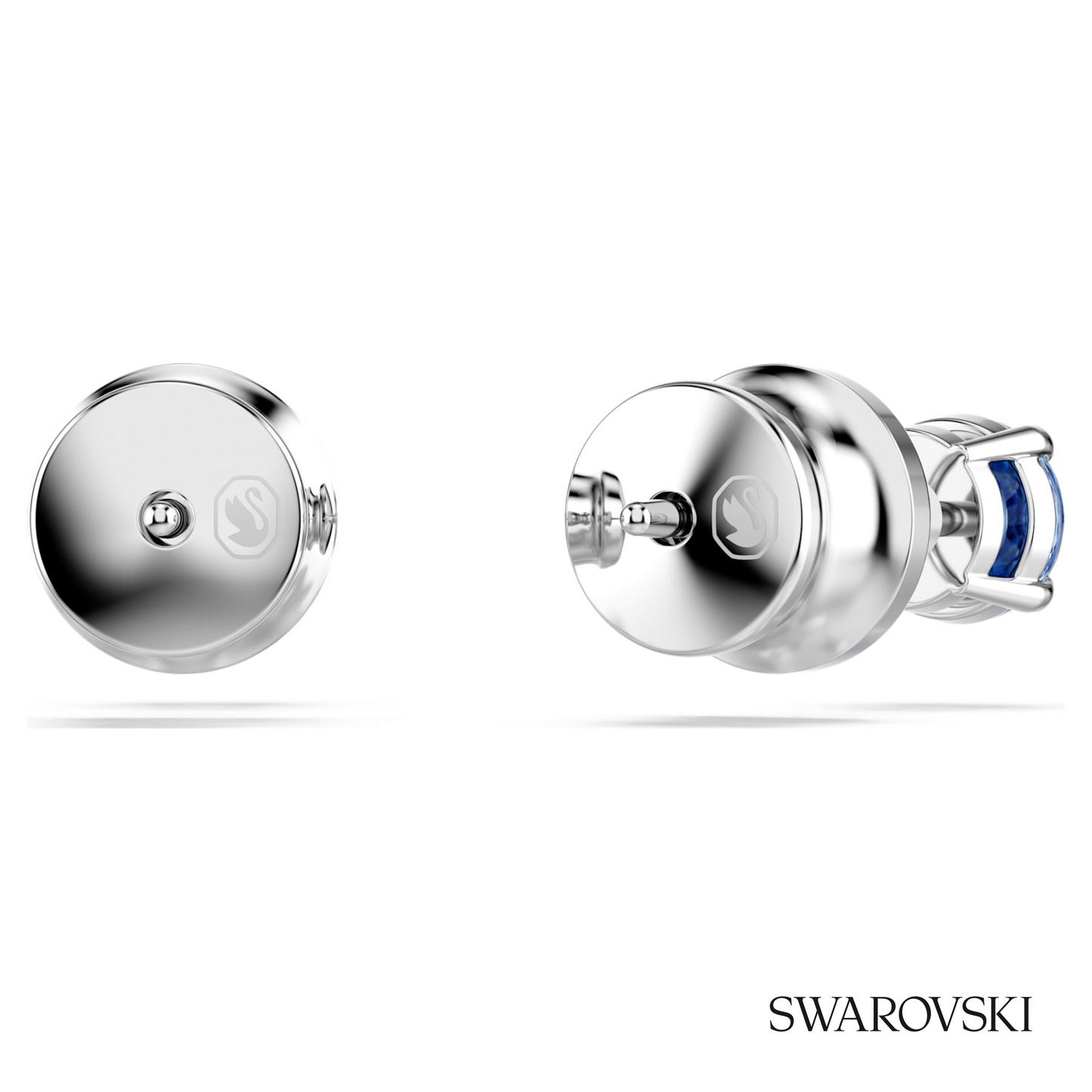 Swarovski Stilla Attract stud earrings, Round cut, Blue – item 5734250 image 4