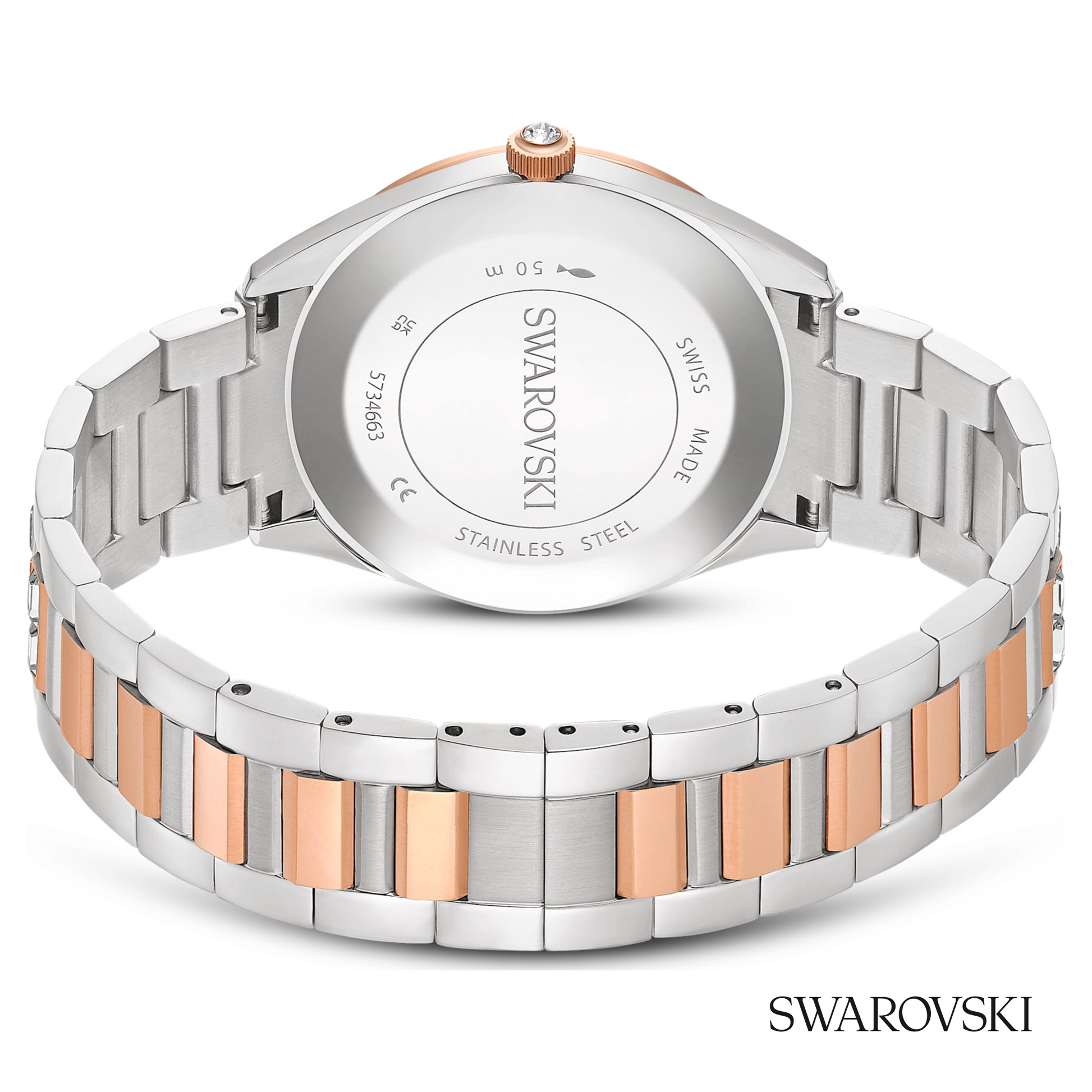 Matrix date watch, Swiss Made, Metal bracelet, Rose gold tone, Mixed metal finish