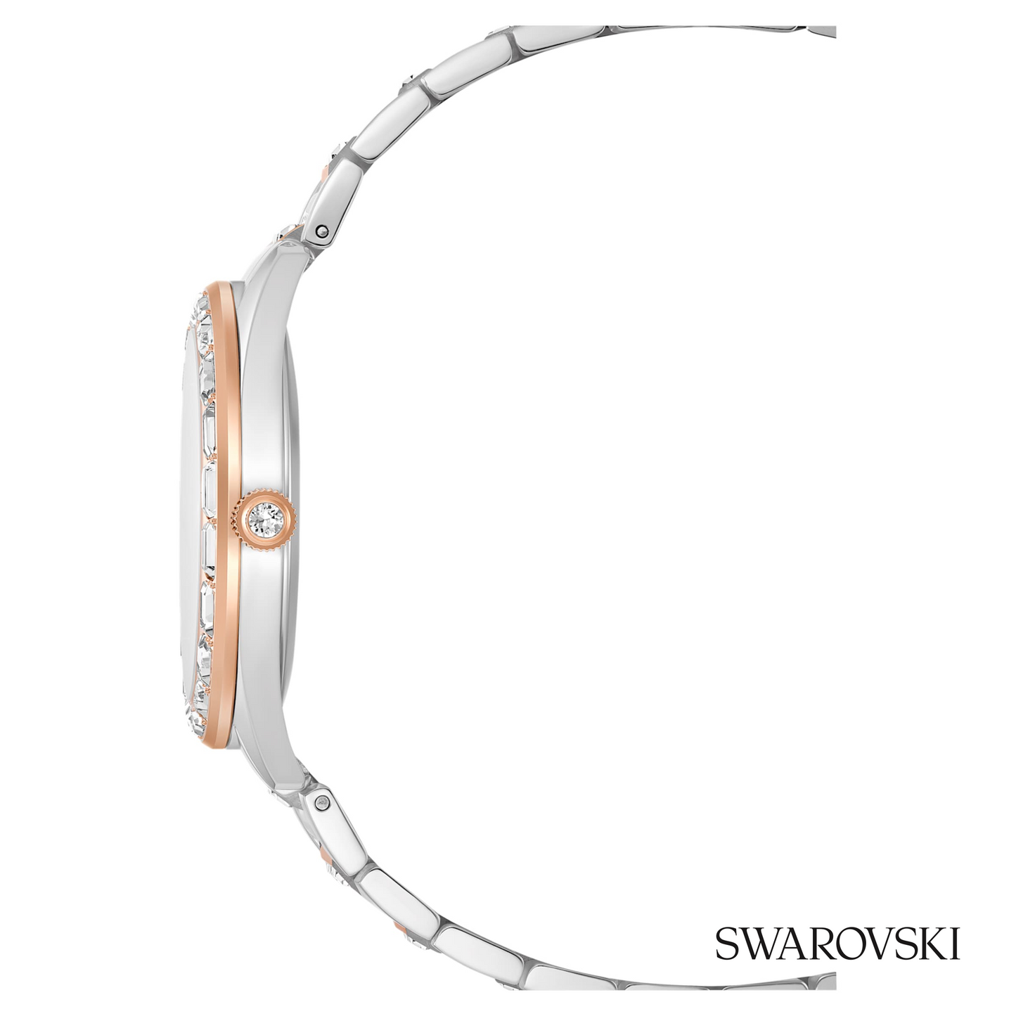Matrix date watch, Swiss Made, Metal bracelet, Rose gold tone, Mixed metal finish