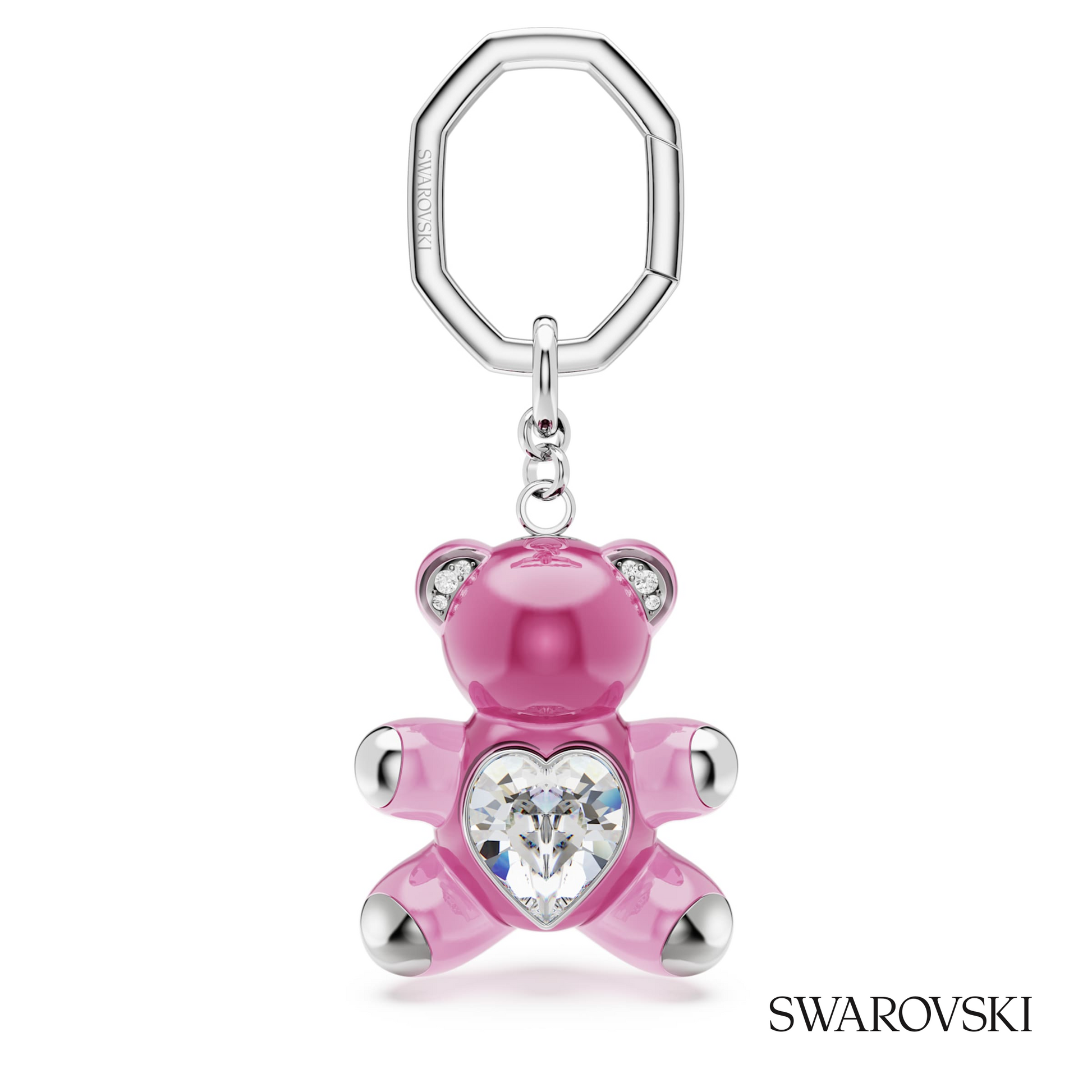 Swarovski Teddy key ring, Bear, Pink, Rhodium plated – item 5735365