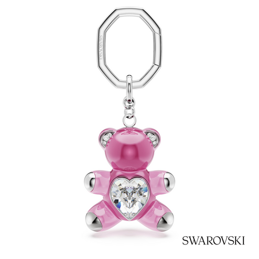 Swarovski Teddy key ring, Bear, Pink, Rhodium plated – item 5735365