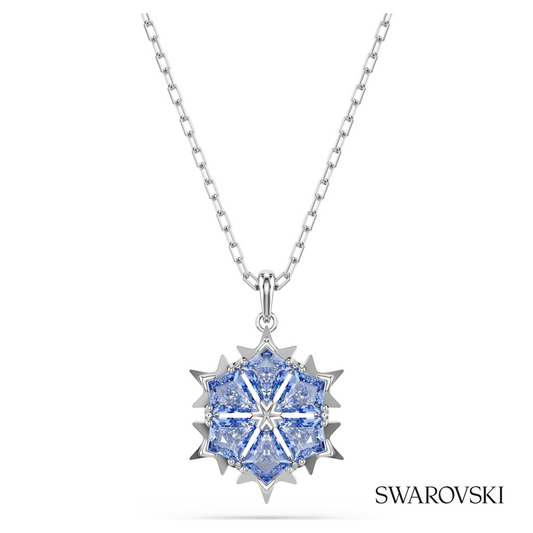 Magic pendant, Snowflake, Blue, Rhodium plated – item 5735399
