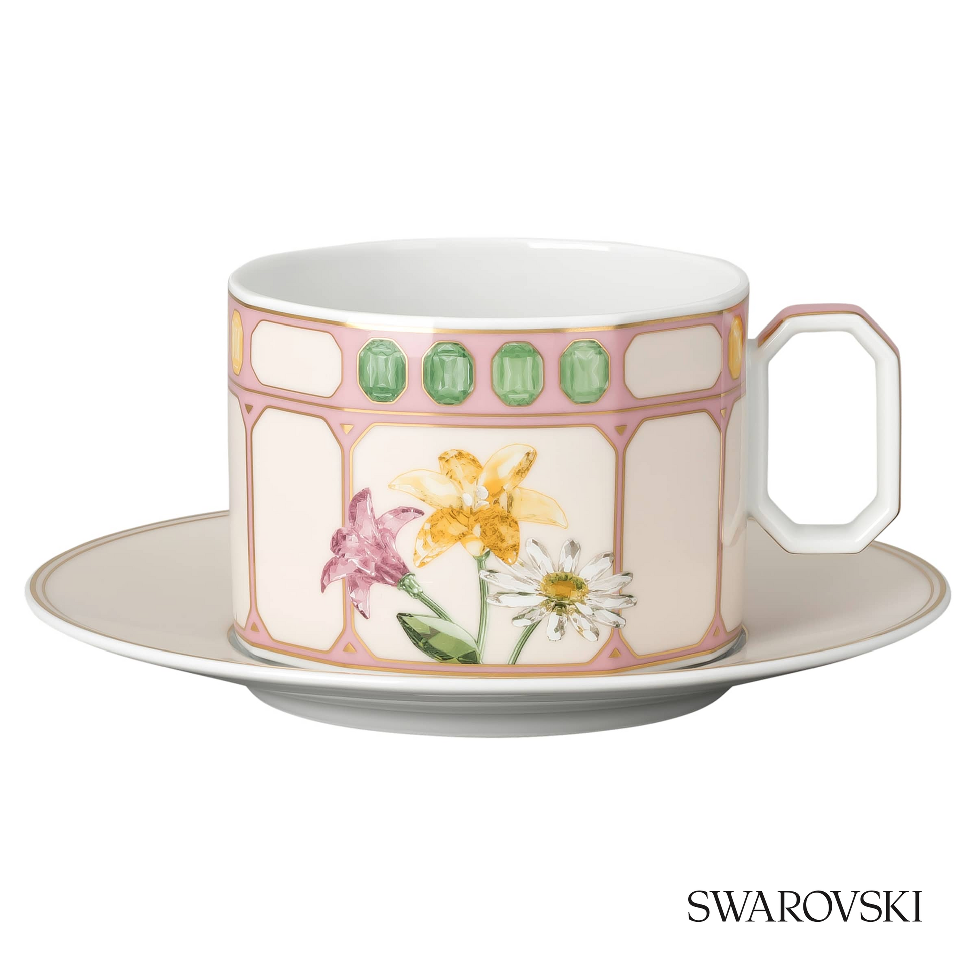 Swarovski Idyllia combi cup with saucer, Crystal – item 5735525