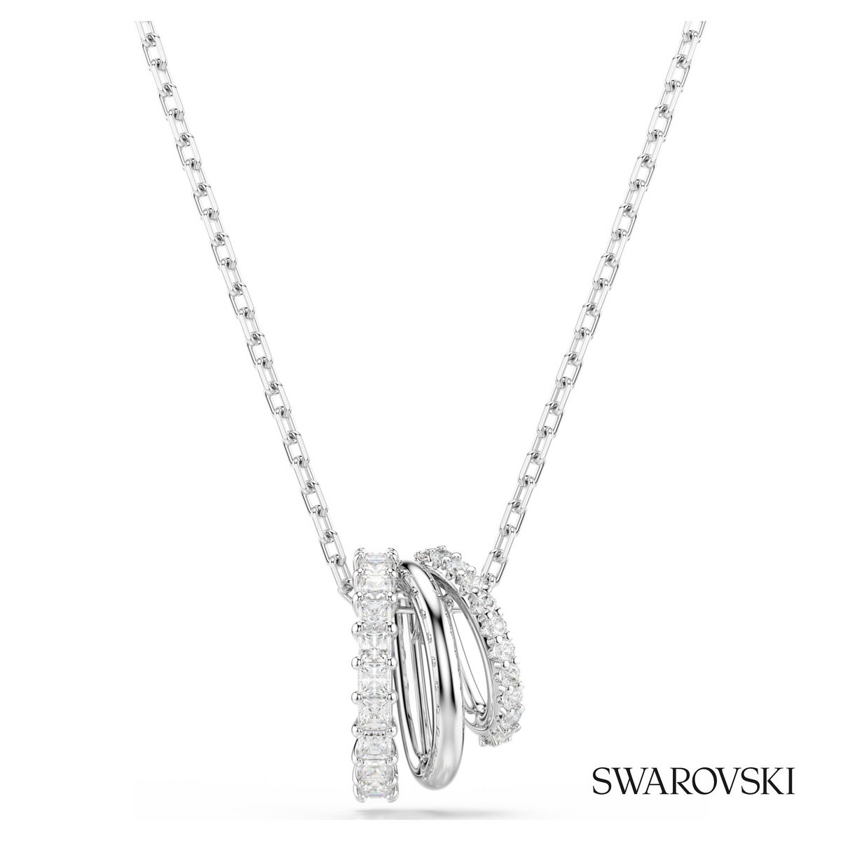 Hyperbola pendant, Round cut, White, Rhodium plated – item 5737064