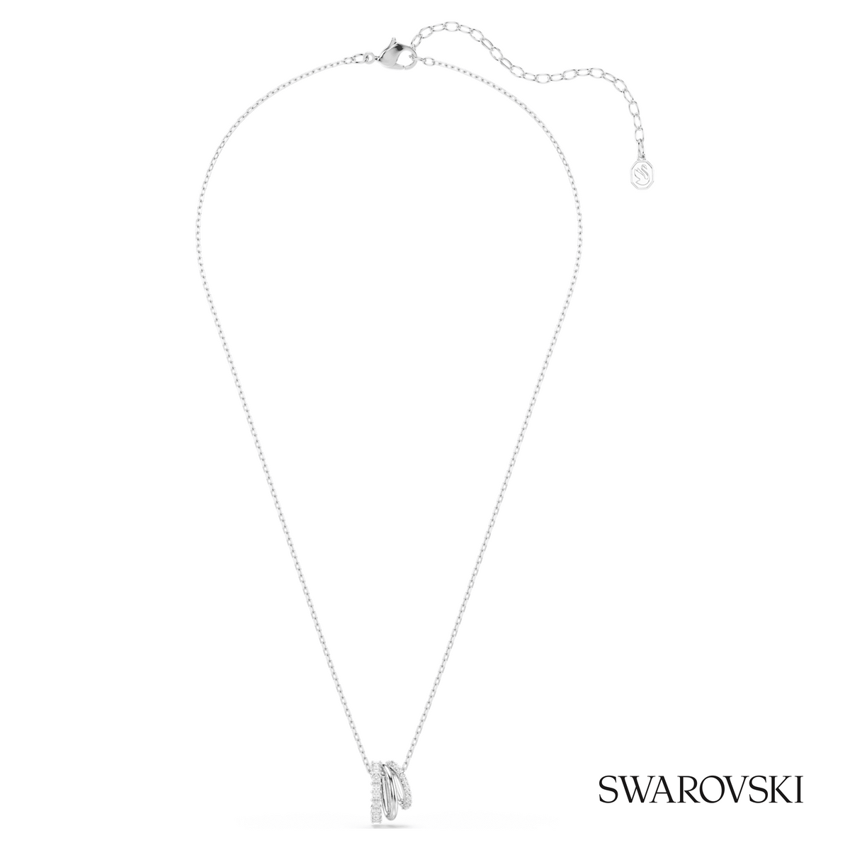 Hyperbola pendant, Round cut, White, Rhodium plated – item 5737064 – view 2