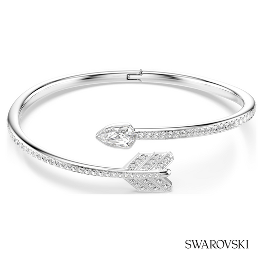 Idyllia bangle, Mixed cuts, Arrow, White, Rhodium plated – item 5737262