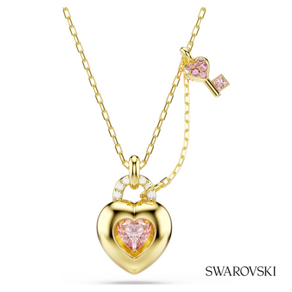 Swarovski Idyllia pendant, Mixed cuts, Heart, Key, Pink – item 5737288