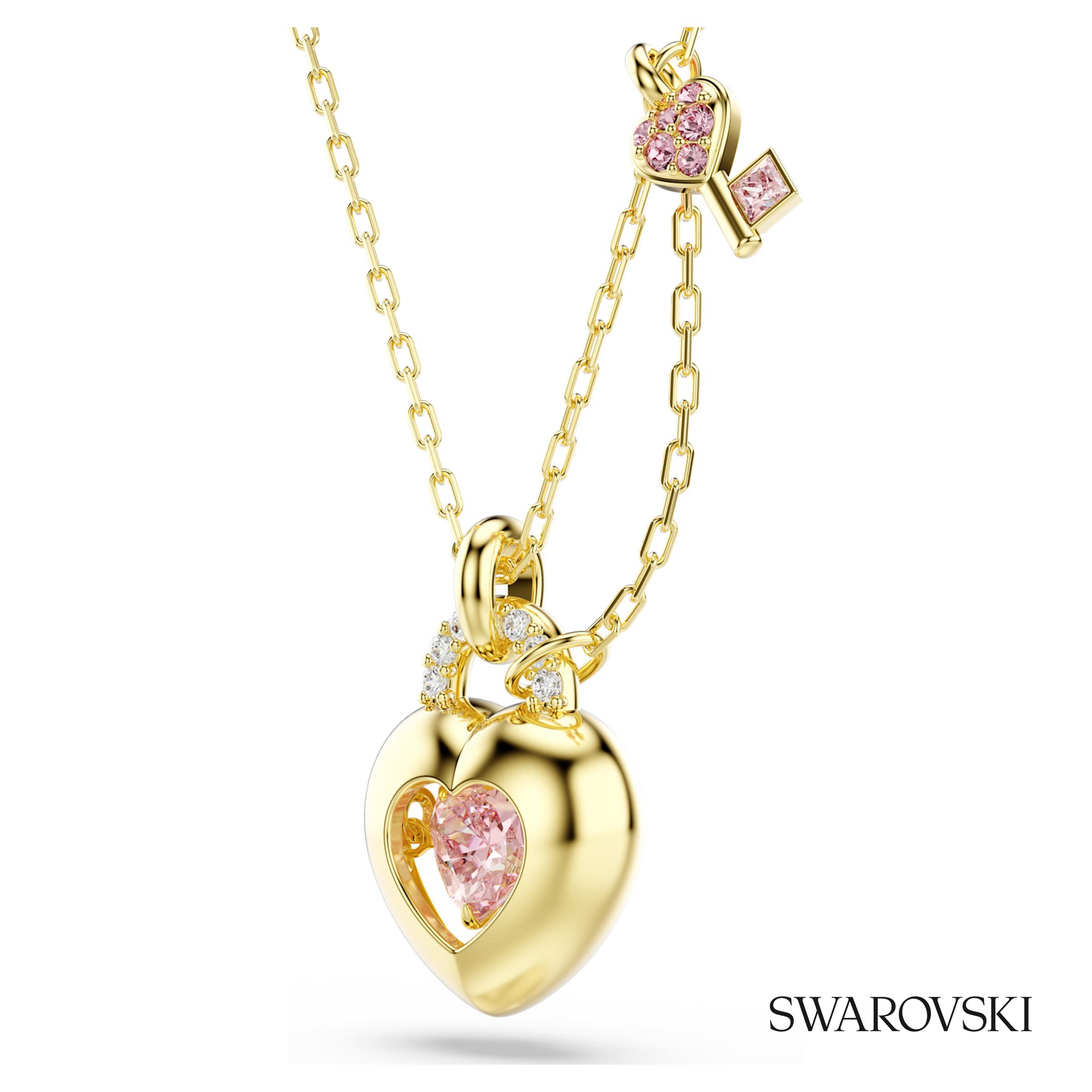 Swarovski Idyllia pendant, Mixed cuts, Heart, Key, Pink – item 5737288 image 3