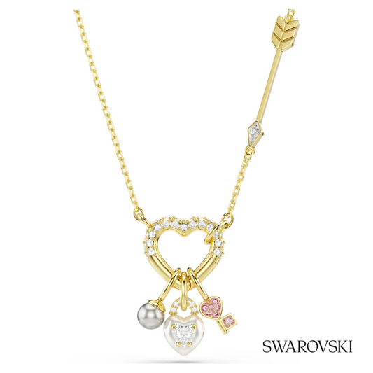 Swarovski Idyllia pendant, Mixed cuts, Heart, Key, Pink – item 5737290
