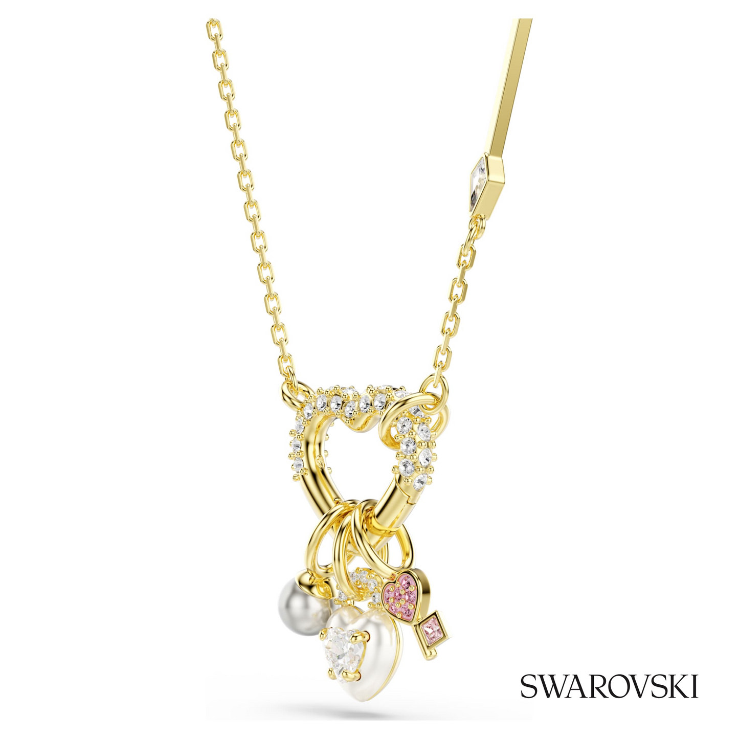 Swarovski Idyllia pendant, Mixed cuts, Heart, Key, Pink – item 5737290 image 3
