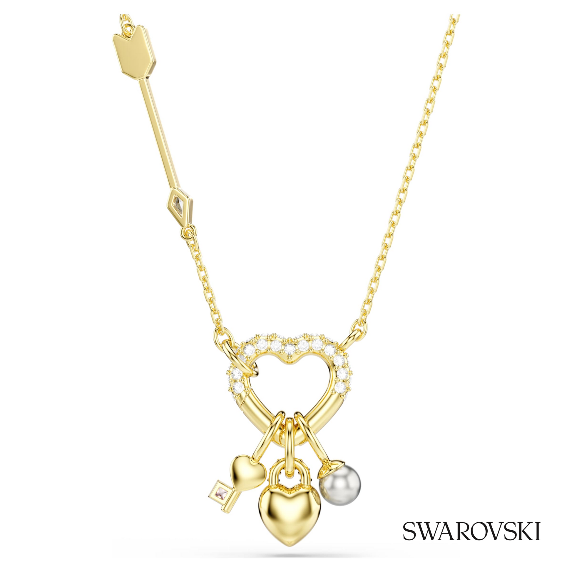 Swarovski Idyllia pendant, Mixed cuts, Heart, Key, Pink – item 5737290 image 5