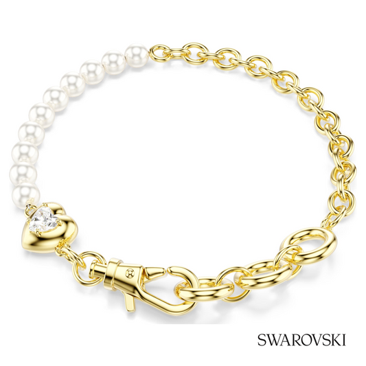 Idyllia bracelet, Crystal pearl, White, 18K gold finish – item 5737299