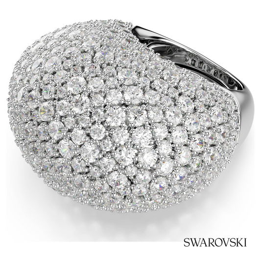 Sublima cocktail ring, Large, White, Rhodium plated – item 5737617