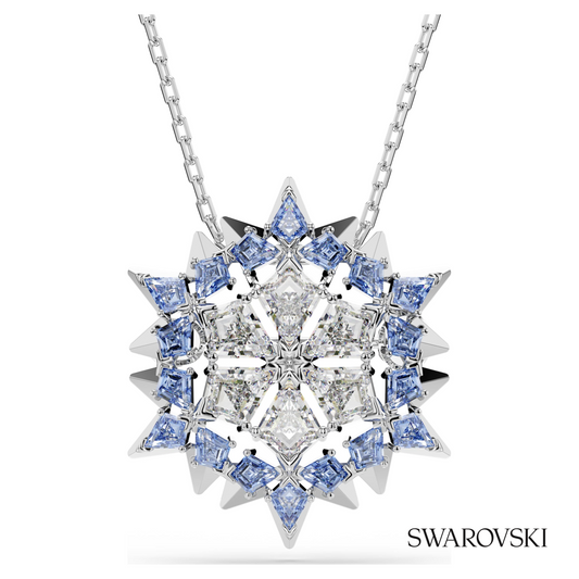 Magic pendant and brooch, Snowflake, Blue, Rhodium plated – item 5737619