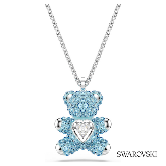 Teddy pendant, Bear, Blue, Rhodium plated – item 5737620