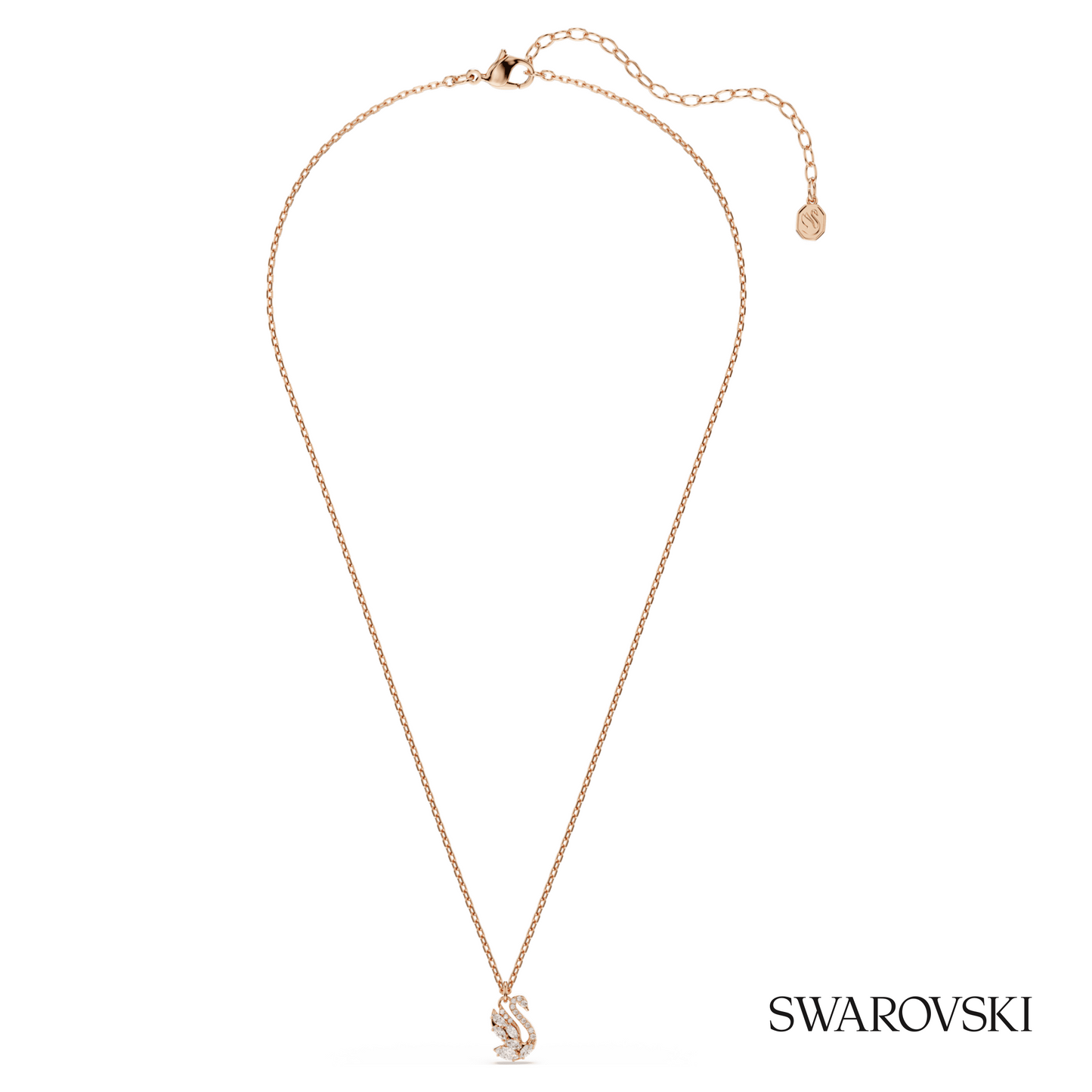 Swarovski Swan pendant, Mixed cuts, Swan, White, 18K rose – item 5738203 image 2