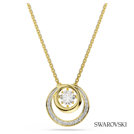 Hyperbola pendant, Round cut, White, 18K gold finish – item 5738248
