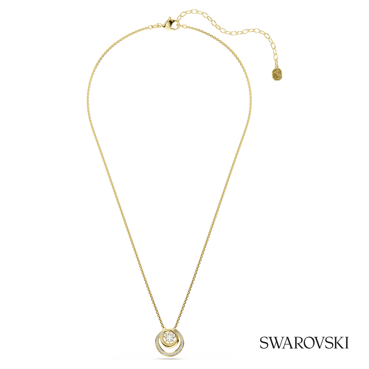 Hyperbola pendant, Round cut, White, 18K gold finish – item 5738248 – view 2