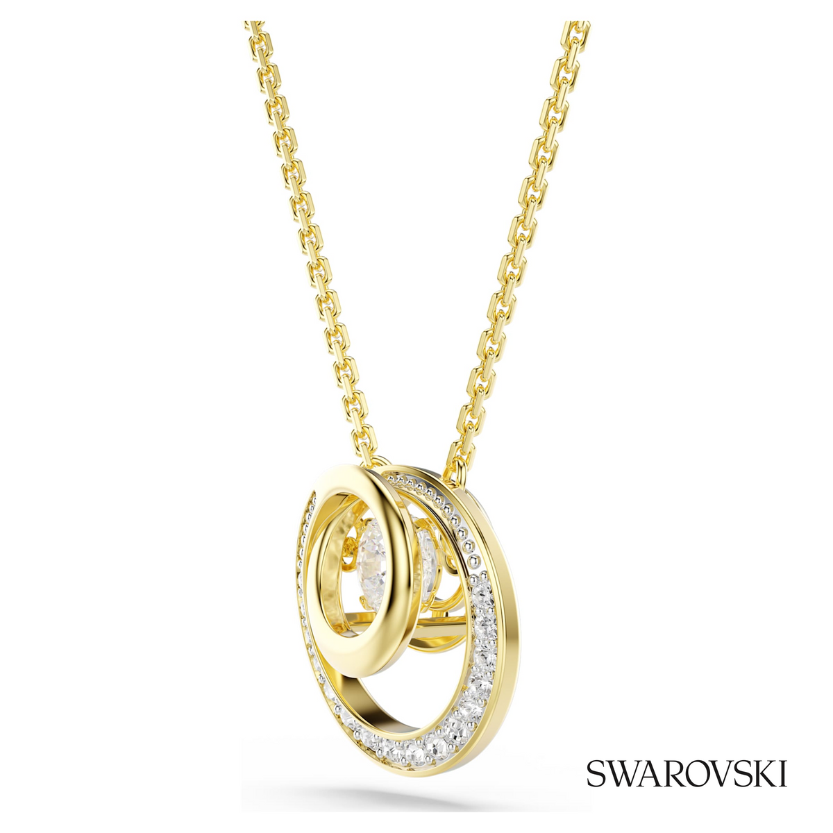 Hyperbola pendant, Round cut, White, 18K gold finish – item 5738248 – view 3