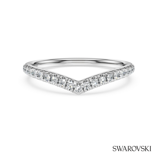 Eternity V band ring, Lab-grown diamonds 0.25 ct tw, Round shape, 14K white gold – item 5740159