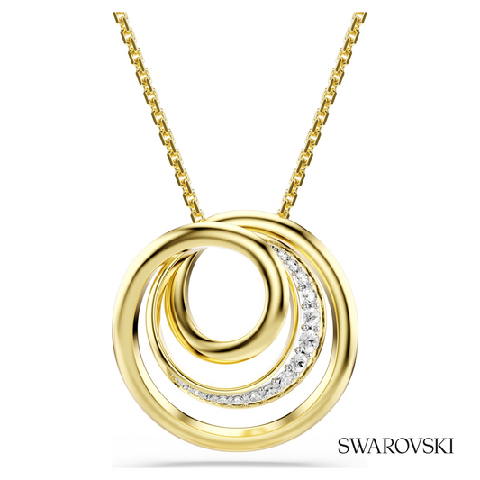 Hyperbola necklace, Round cut, White, 18K gold finish – item 5740410