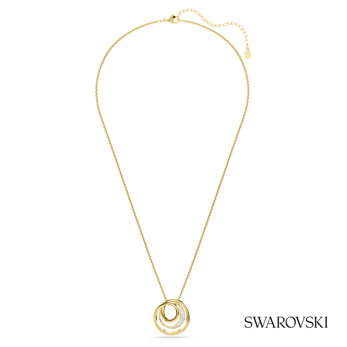 Hyperbola necklace, Round cut, White, 18K gold finish – item 5740410 – view 2