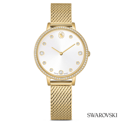 Clarica watch, Swiss Made, Metal bracelet, Gold tone
