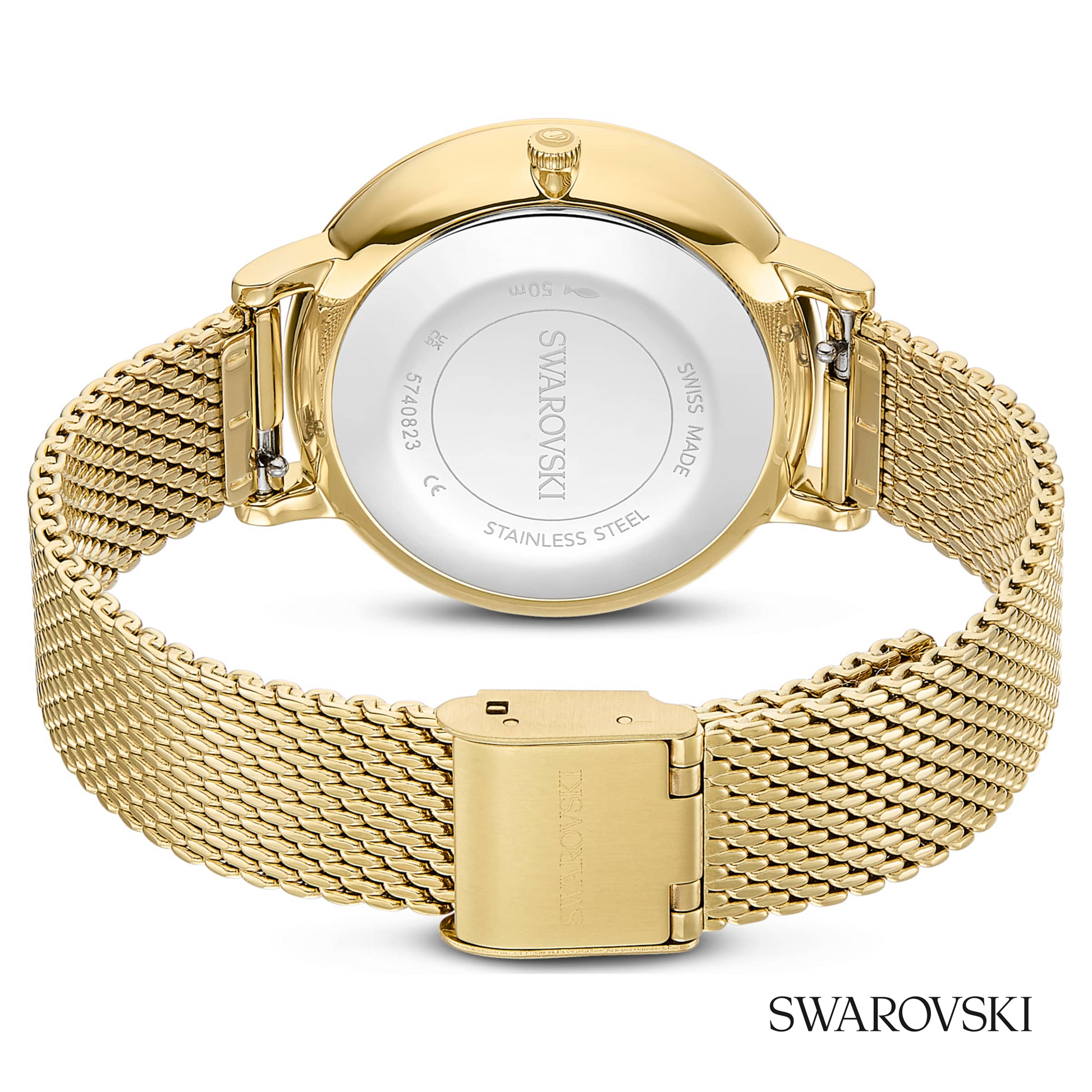 Clarica watch, Swiss Made, Metal bracelet, Gold tone
